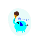 青いゾウさん 2（個別スタンプ：11）