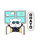 シロ、クマさんの日常。（個別スタンプ：1）