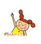 まん丸おだんごヘアの女の子（個別スタンプ：4）