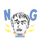 手書きの青年②（個別スタンプ：3）