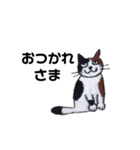 三毛猫にゃーのねこ刺繍スタンプ（個別スタンプ：4）