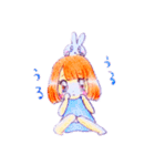 おんなのことウサギ（個別スタンプ：7）