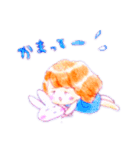 おんなのことウサギ（個別スタンプ：9）