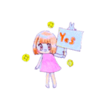 おんなのことウサギ（個別スタンプ：11）