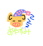 手書き豚さんスタンプ。（個別スタンプ：3）