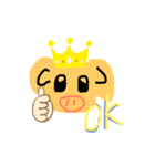 手書き豚さんスタンプ。（個別スタンプ：4）