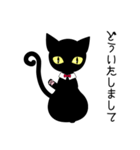 少しミステリアスな黒猫（個別スタンプ：15）