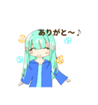さわやかロングヘア女子（個別スタンプ：3）
