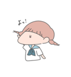 みつあみ系女子。（個別スタンプ：4）