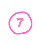 ポップな 数字スタンプ（個別スタンプ：7）