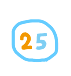 ポップな 数字スタンプ（個別スタンプ：25）