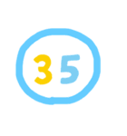 ポップな 数字スタンプ（個別スタンプ：35）