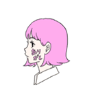 横顔女子（個別スタンプ：3）