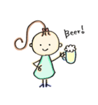 ポニーテールの女の子のスタンプ（個別スタンプ：4）