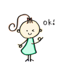 ポニーテールの女の子のスタンプ（個別スタンプ：7）