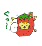 ゆるかわいいイチゴ猫のほのぼの日常系（個別スタンプ：6）