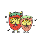 ゆるかわいいイチゴ猫のほのぼの日常系（個別スタンプ：32）