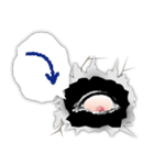 壁の穴から赤い目が・・・（個別スタンプ：14）