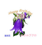 7月誕生日の友達に誕生花でHappy Birthday（個別スタンプ：10）