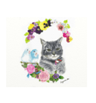 猫水彩画スタンプ（個別スタンプ：1）