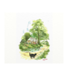 猫水彩画スタンプ（個別スタンプ：3）