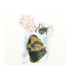 猫水彩画スタンプ（個別スタンプ：8）