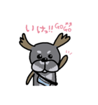 まゆげがあるプードル（日本語）（個別スタンプ：3）