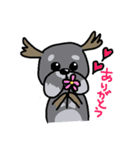 まゆげがあるプードル（日本語）（個別スタンプ：4）