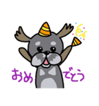 まゆげがあるプードル（日本語）（個別スタンプ：19）