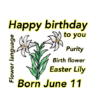 6月、誕生日ごとの誕生花と花言葉（個別スタンプ：11）