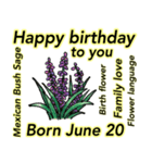 6月、誕生日ごとの誕生花と花言葉（個別スタンプ：20）
