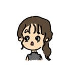 もじゃボーイの彼女（個別スタンプ：3）