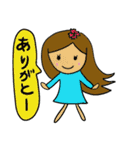 シンプルかわいいハワイ★フラガール（個別スタンプ：1）