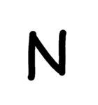 手書きアルファベット＆数字（個別スタンプ：14）