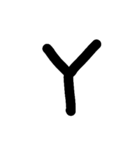 手書きアルファベット＆数字（個別スタンプ：25）