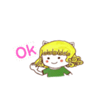 天然パーマ 女の子Mia（個別スタンプ：4）