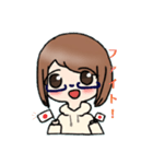 眼鏡の女の子のスタンプ（個別スタンプ：2）