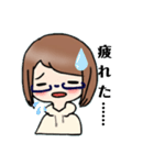 眼鏡の女の子のスタンプ（個別スタンプ：14）