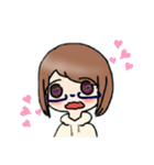 眼鏡の女の子のスタンプ（個別スタンプ：29）