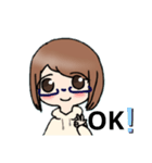 眼鏡の女の子のスタンプ（個別スタンプ：35）