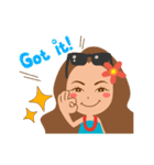 ハワイのマキさん（個別スタンプ：35）