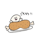 白いもふもふ犬のスタンプ（個別スタンプ：3）