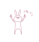 シンプルなうさぎとねこ（個別スタンプ：1）