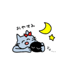 リボンねことまるいこ。（個別スタンプ：13）