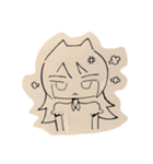 シンプルガールと溶けてる猫（個別スタンプ：4）