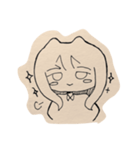 シンプルガールと溶けてる猫（個別スタンプ：6）
