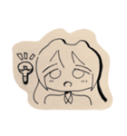 シンプルガールと溶けてる猫（個別スタンプ：7）