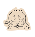 シンプルガールと溶けてる猫（個別スタンプ：9）
