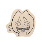 シンプルガールと溶けてる猫（個別スタンプ：10）