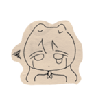 シンプルガールと溶けてる猫（個別スタンプ：12）